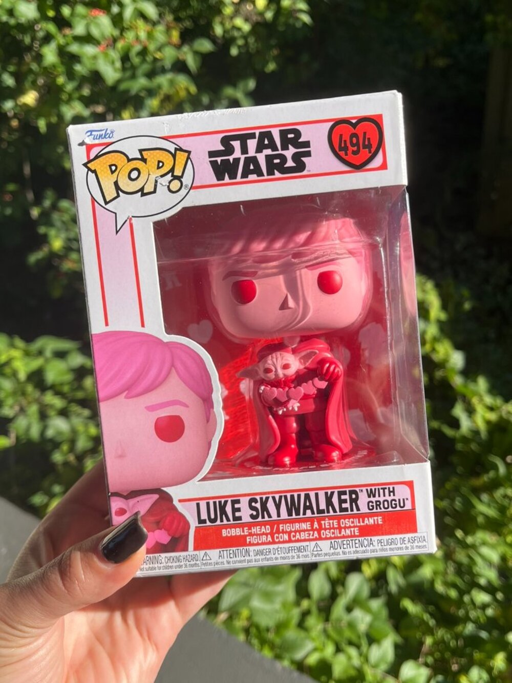 Luke Skywalker with Grogu Valentine's Day Funko Pop #494